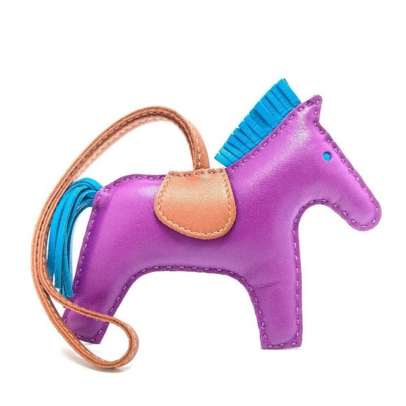 HERMES Rodeo GM Bag accessories strap Bag charm Leather purple - Picture 5 of 12